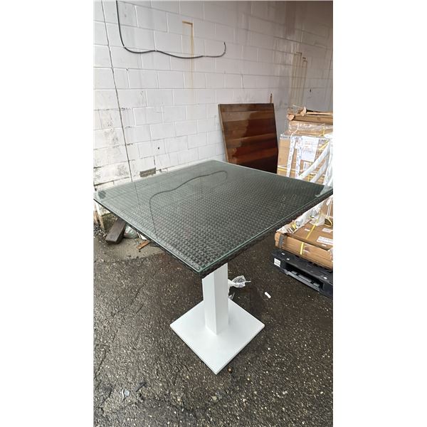 *NEW* RATANA MILAN ALUMINUM BASE WOVEN & GLASS 36" X 36" PATIO TABLE