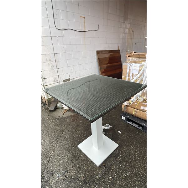 *NEW* RATANA MILAN ALUMINUM BASE WOVEN & GLASS 36" X 36" PATIO TABLE