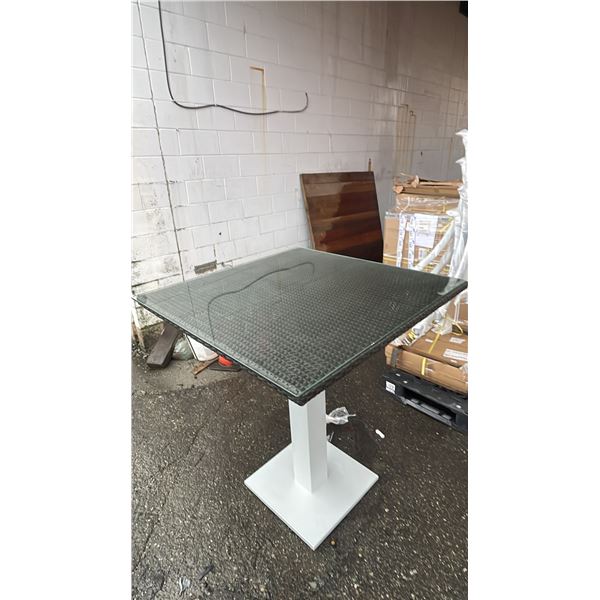 *NEW* RATANA MILAN ALUMINUM BASE WOVEN & GLASS 36" X 36" PATIO TABLE