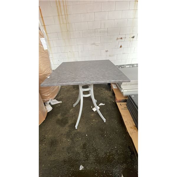 *NEW* RATANA SEATTLE BAR HEIGHT TABLE 36" X 36" WITH ALUMINUM BASE & GREY TOP (NO HARDWARE)
