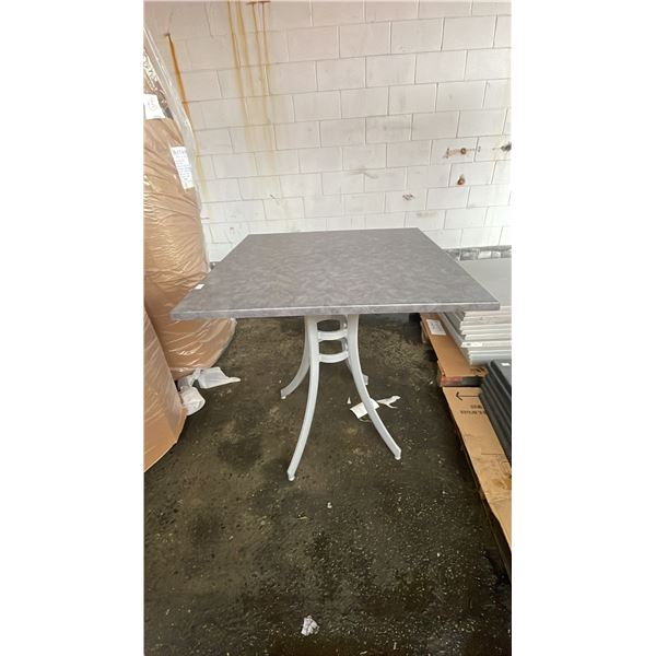 *NEW* RATANA SEATTLE BAR HEIGHT TABLE 36" X 36" WITH ALUMINUM BASE & GREY TOP (NO HARDWARE)