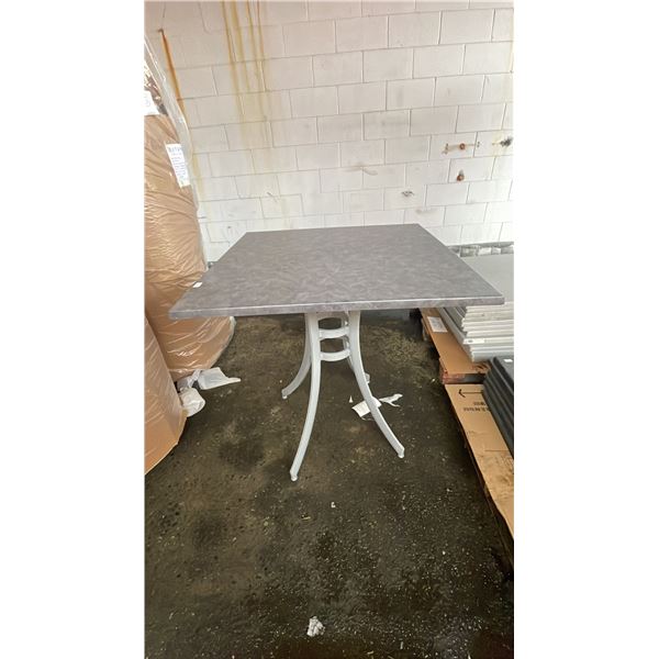 *NEW* RATANA SEATTLE BAR HEIGHT TABLE 36" X 36" WITH ALUMINUM BASE & GREY TOP (NO HARDWARE)
