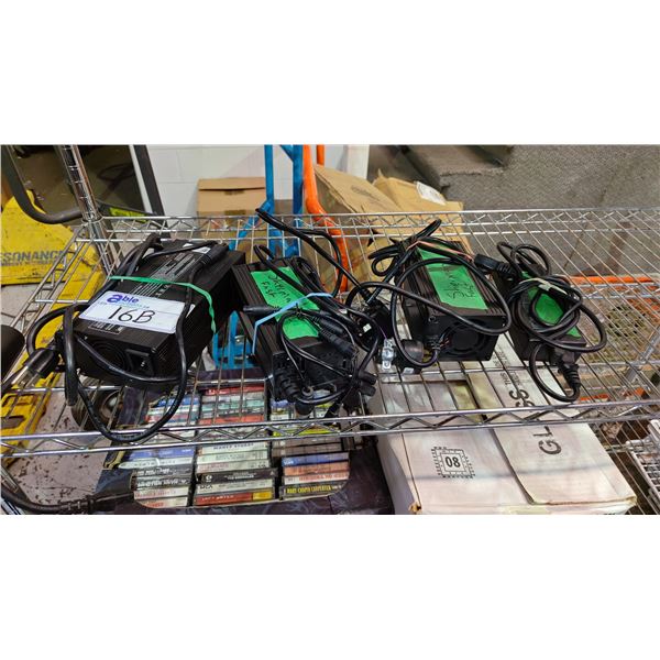 (4) ASSORTED E-BIKE CHARGERS