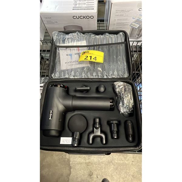 MASSAGE GUN WITH 6 ATTACHMENTS IN A CARRY CASE