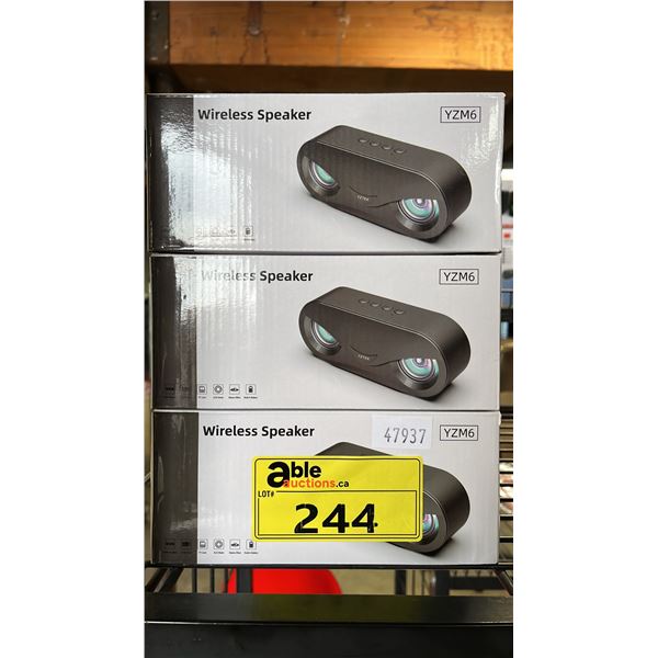 *NEW IN BOX* (3)  PORTABLE WIRELESS SPEAKERS