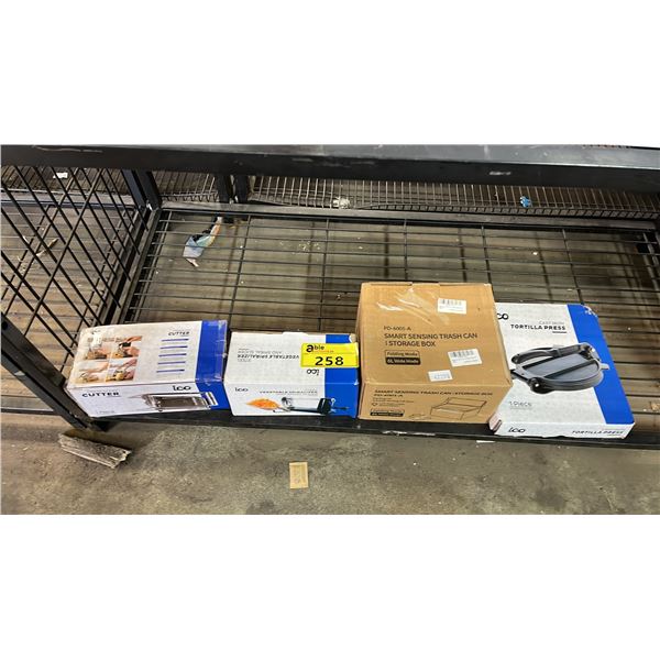FRENCH FRY CUTTER, VEGETABLE SPIRALIZER, SMART SENSING TRASH CAN AND CAST IRON TORTILLA PRESS