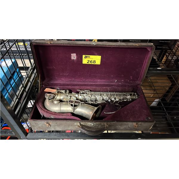 *VINTAGE ALTO SAX IN CASE-*MISSING NECK AND MOUTH PIECE*