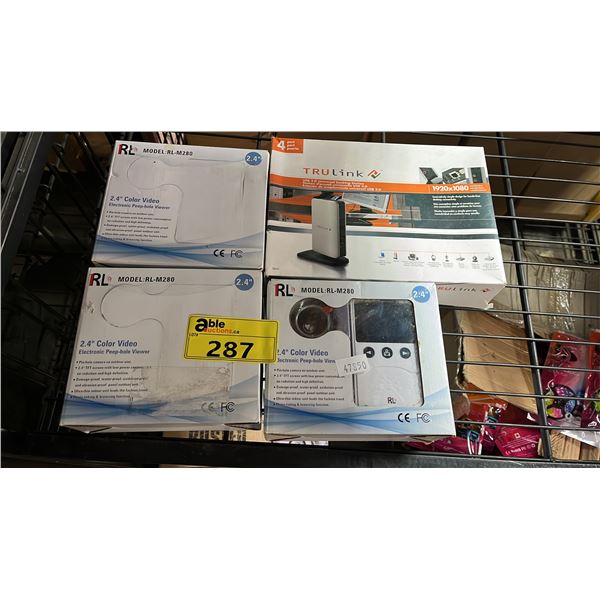 *NEW IN BOX* (3) RL 2.4" COLOR VIDEO ELECTRONIC PEEP-HOLE VIEWER AND TRU LINK USB DOCKING STATION