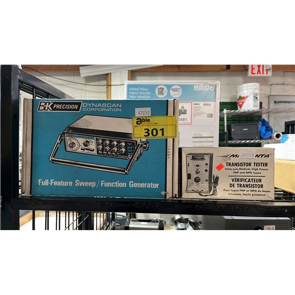 B+K PRECISION DYNASCAN CORPORATION SWEEP/FUNCTION GENERATOR AND MICRANTA TRANSISTOR TESTER