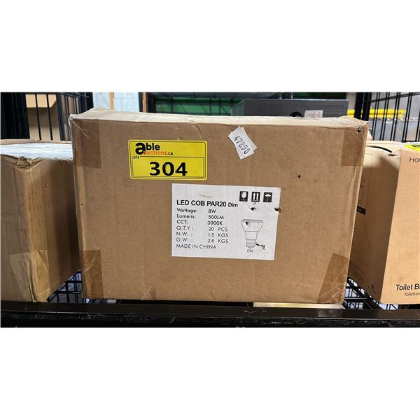 BOX OF LED COB PAR20 DIM 8W 3000K LIGHT BULBS