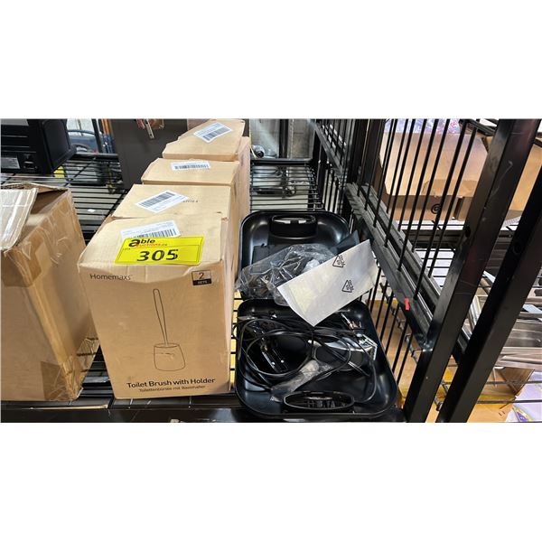 (4) BOXES OF TOILET BRUSHES WITH HOLDERS & HAIR TRIMMER