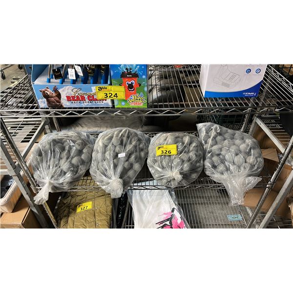 (4) BAGS OF GREY CHAIR SLIPPERS