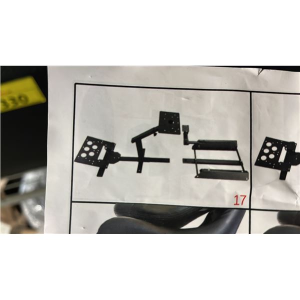 RACING STIMULATOR GAME CHAIR BASE  -UNASSEMBLED IN BOX *NO CHAIR/MAY BE MISSING PIECES*