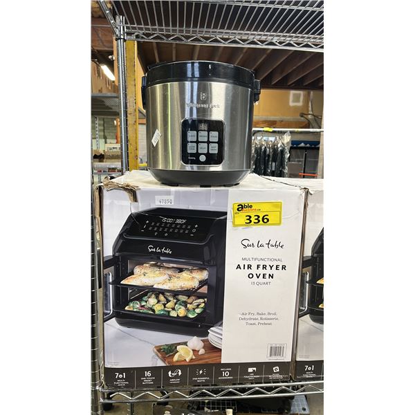SUR LA TABLE MULTIFUNCTIONAL AIR FRYER OVEN 13-QUART AND WOLFGANG PUCK RICE COOKER