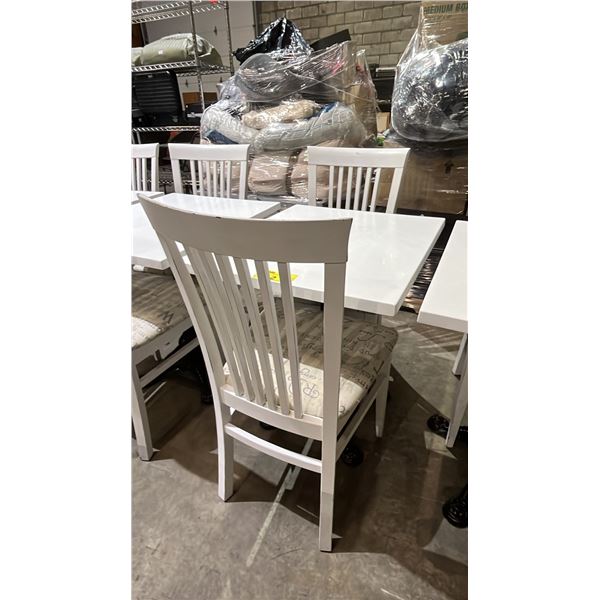 27.5" X 23.5" TABLE WITH METAL BASE & 2 WOOD DINING CHAIRS