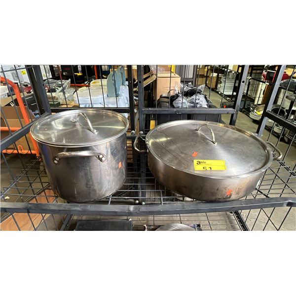 STAINLESS STEEL STOCK POT & 20" DIAMETER RONDEAU PAN