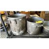 Image 2 : (3) LARGE COMMERCIAL GRADE STOCK POTS: 20" FLAT/13" ROUND X 11" T/14" ROUND X 16" TALL