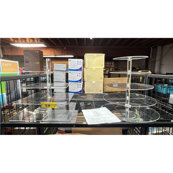 1 SQUARE & 1 ROUND 7-TIER CLEAR ACRYLIC DISPLAY STANDS