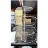 Image 3 : 1 SQUARE & 1 ROUND 7-TIER CLEAR ACRYLIC DISPLAY STANDS
