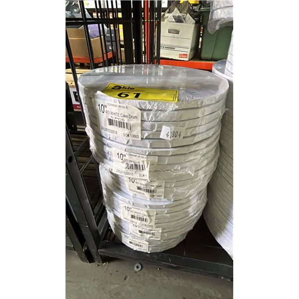 *NEW IN SEALED PACKAGES* ROUND WHITE 10" CAKE DRUMS