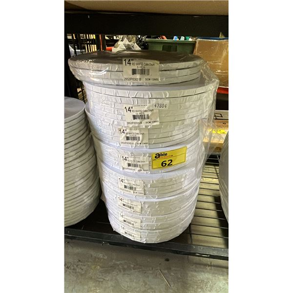 *NEW IN SEALED PACKAGES* ROUND WHITE 14" CAKE DRUMS