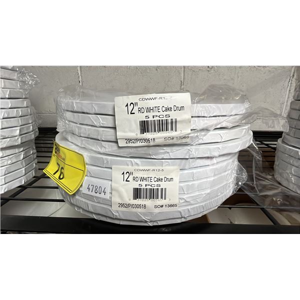 "NEW IN SEALED PACKAGES* ROUND WHITE 12" CAKE DRUMS