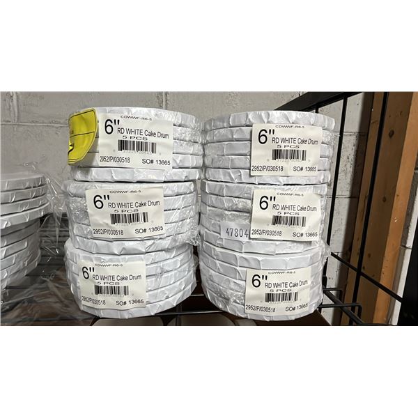 "NEW IN SEALED PACKAGES* ROUND WHITE 6" CAKE DRUMS