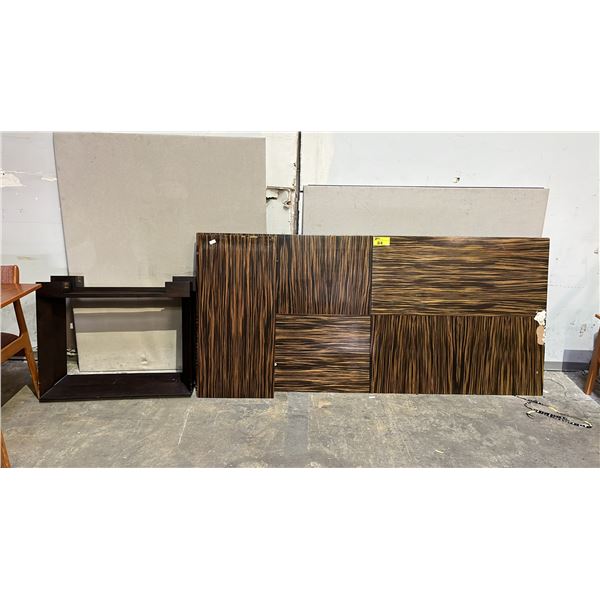 HEAVY 85"L X 39"W TABLE TOP WITH LEAF & LEGS: *DAMAGE TO TOP RIGHT OF TABLE TOP*