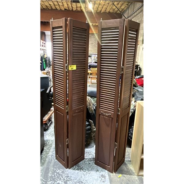 PAIR OF WOOD BI-FOLD DOORS