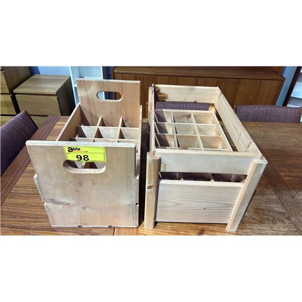 (2) WOOD WINE STORAGE CRATES