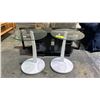Image 1 : PAIR OF 18" DIAMETER GLASS TOP SIDE TABLES