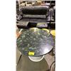 Image 2 : MODERN ROUND MARBLE TOP TABLE 36" X 29.5" (BASE DAMAGED & DETACHED)