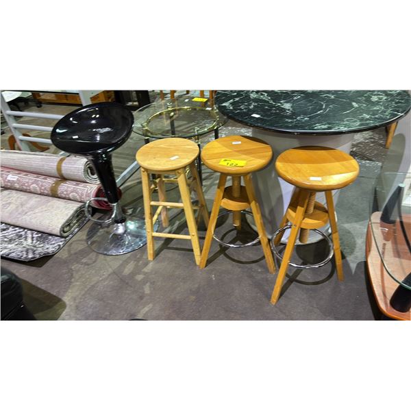 (4) ASSORTED BAR HEIGHT STOOLS