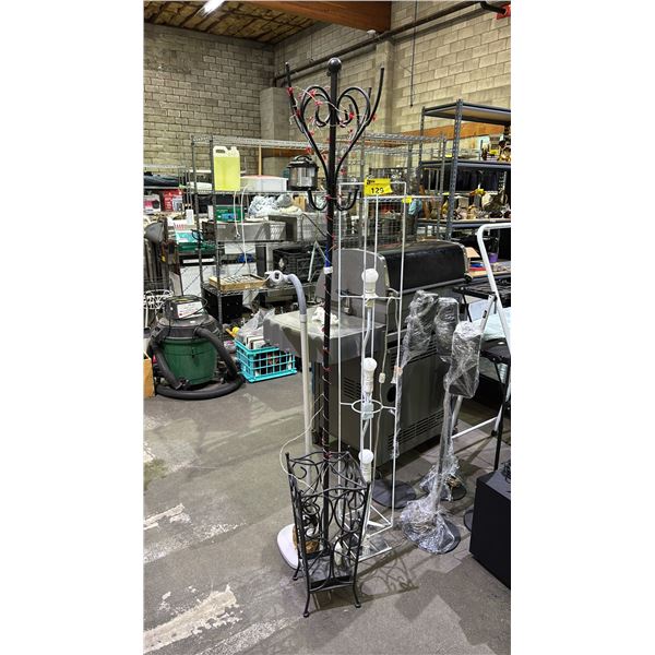 (2) FLOOR LAMPS & COAT RACK