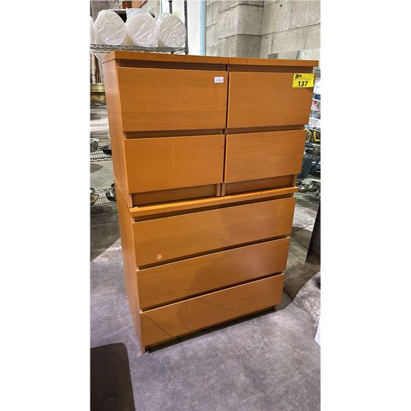 3-DRAWER DRESSER & (2) 2-DRAWER NIGHT STANDS