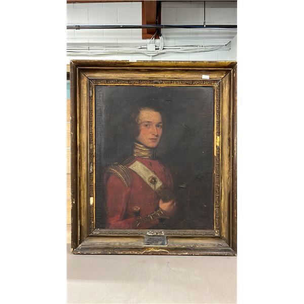 ANTIQUE PAINTING OF COLONEL SINCLAIR D.A.G.M OF THE 42ND ROYAL HIGHLAND BLACK WATCH: 38" X 33"