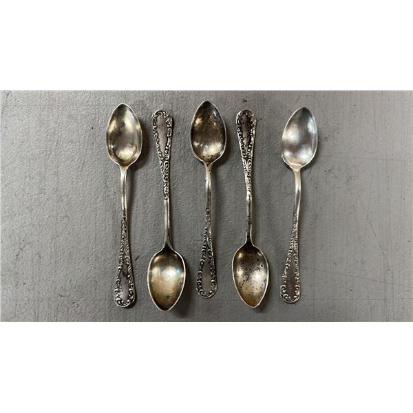 (5) VINTAGE .925 SILVER DEMITASSE/ESPRESSO SPOONS