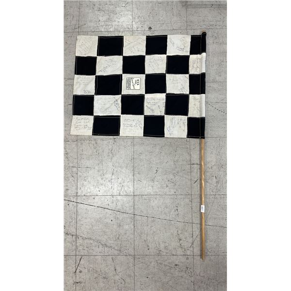 VINTAGE 1966 W,K.A ANNUAL SPRINT CHAMPIONSHIP COMPETITOR FLAG WITH SEVERAL SIGNATURES