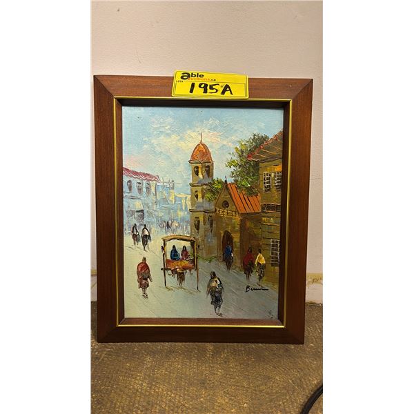 FRAMED ARTIST SIGNED ORIGINAL OIL ON BOARD 12" X 15"