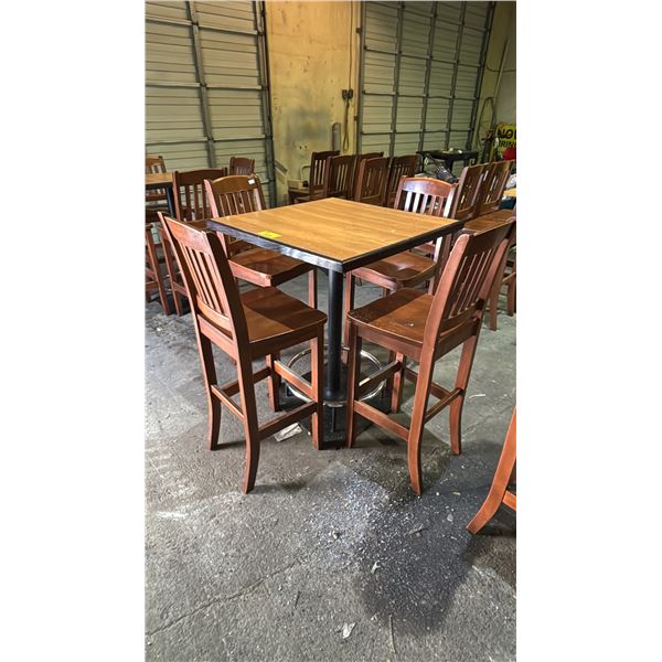BAR HEIGHT TABLE 34" X 34" WITH (4) CHAIRS