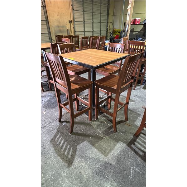 BAR HEIGHT TABLE 34" X 34" WITH (4) CHAIRS