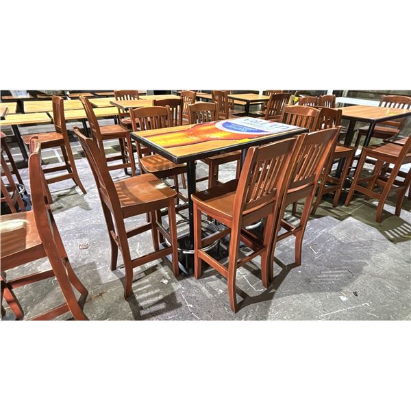 BAR HEIGHT TABLE 47" X 28" WITH (6) CHAIRS