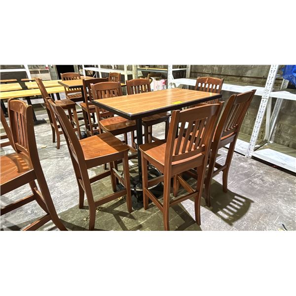 BAR HEIGHT TABLE 47" X 28" WITH (6) CHAIRS
