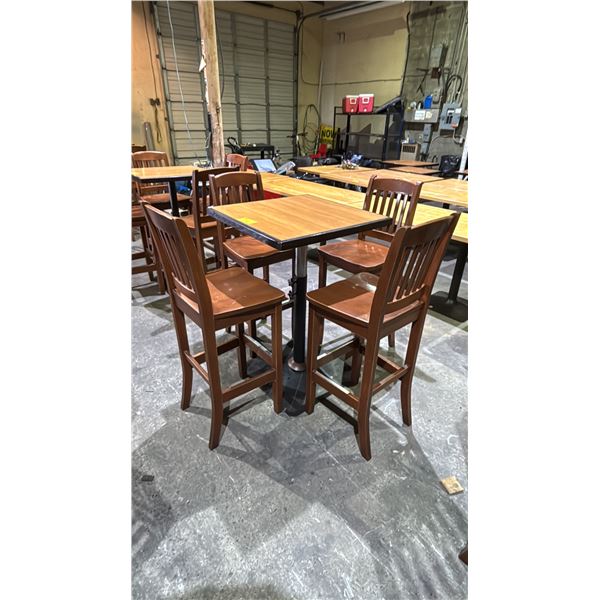 BAR HEIGHT TABLE 28" X 28" WITH (4)CHAIRS
