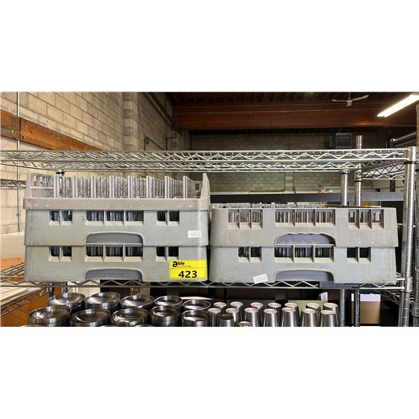 (5) GREY PLASTIC COMMERCIAL DISHWASHING RACKS