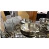Image 3 : SHELF OF ASSORTED STAINLESS STEEL COOKWARE & MINIATURE FRY BASKETS