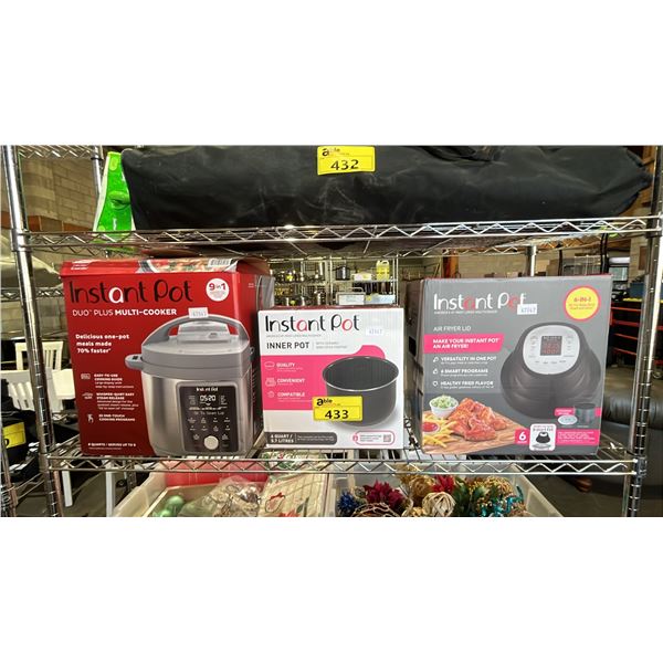 INSTANT POT, INSTANT POT INNER LINER & INSTANT POT AIR FRYER LID