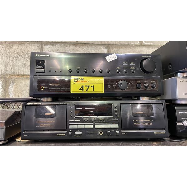VINTAGE PIONEER LOGIC RECEIVER AND STEREO DOUBLE CASSETTE DECK