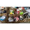 Image 1 : PALLET OF ASSORTED HOUSEHOLD GOODS: DISHWARE, CLOCK, ICE SKATES & MORE - *MUST TAKE ALL ON PALLET*