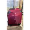 Image 3 : SWISS GEAR ROLLING LUGGAGE & STACK OF IKEA SORTERA FOOD SAFE BINS